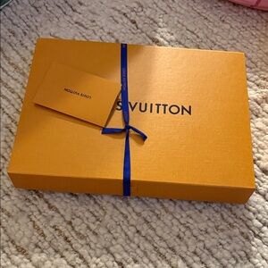 New Louis Vuitton large flat box with ribbon and envelope